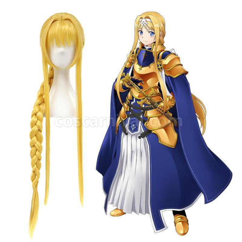 SAO Sword Art Online Alicization Alice Zuberg Long Blonde Cosplay Wigs coscarnival011117623