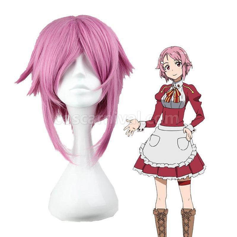 SAO Sword Art Online Shinozaki Rika Lisbeth Short Pink Cosplay Wigs coscarnival011117552
