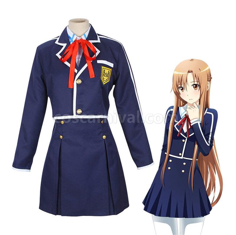 SAO Sword Art Online Yuuki Asuna Uniforms Cosplay Costume coscarnival011112264