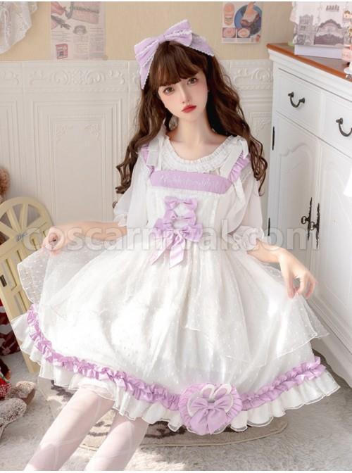 Sagiri-Carol-Series-White-Mesh-Letter-Embroidery-Purple-Ruched-Heart-Shaped-Bow-Sleeveless-Dress-coscarnival-2249