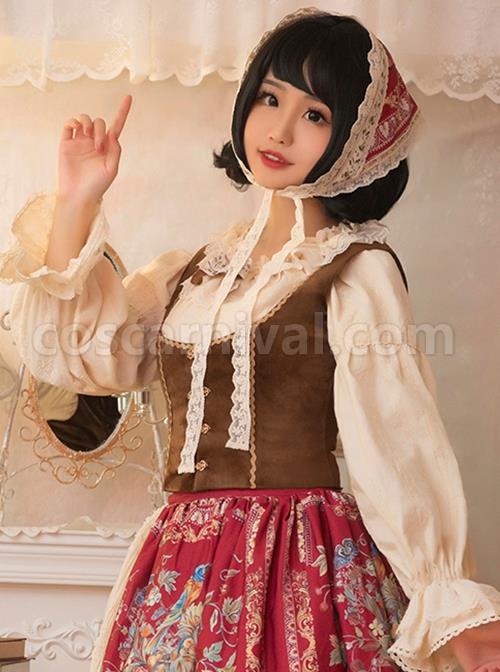 Short Velvet Skinny Wide Collar Design Delicate Metal Buckle Decoration Classic Lolita Short Vest coscarnival