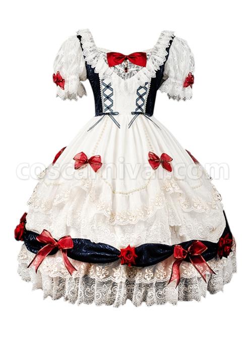 Snow-White-Series-OP-White-Cute-Bow-Decoration-Cross-Tie-Rope-Mesh-Crinkle-Lace-Embellished-Rose-Flower-Lolita-Dress-coscarnival-1521