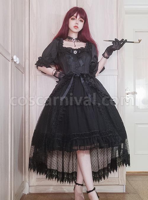 Solid-Color-Elegant-Spring-Summer-Square-Neck-Lace-Polka-Dot-Cloak-Two-Wear-Design-Classic-Lolita-Short-Sleeved-Dress-coscarnival-2178