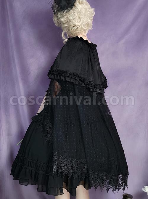Solid-Color-Elegant-Spring-Summer-Square-Neck-Lace-Polka-Dot-Cloak-Two-Wear-Design-Classic-Lolita-Short-Sleeved-Dress-coscarnival-2191