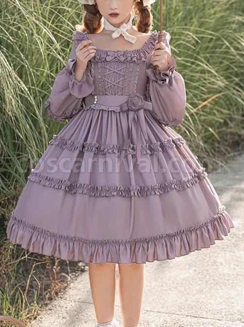Solid-Color-Gentle-Elegant-Square-Neck-Ruffled-Stitching-Lantern-Sleeves-Rose-Decoration-Sweet-Lolita-Long-Sleeved-Dress-coscarnival-1268.jpg