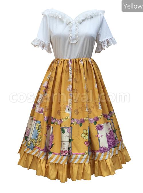 Springtime-Hand-Stick-Series-OP-Printing-Classic-Lolita-Short-Sleeve-Dress-coscarnival-4926