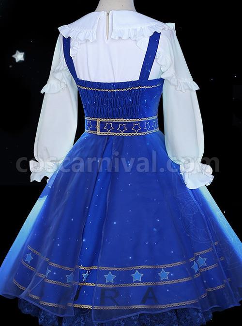 Star Dream Magic Array Series White Ruffle Collar Classic Lolita Long Sleeve Shirt coscarnival