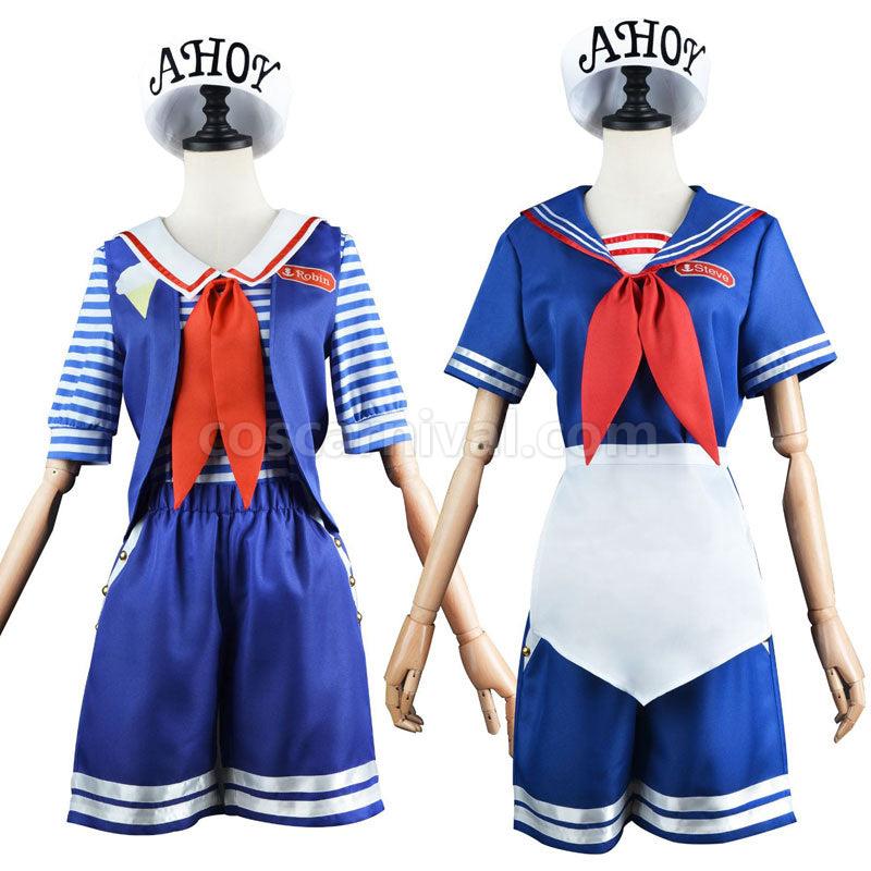 Stranger Things Season 3 Scoops Ahoy Robin Ahoy Steve Harrington Cosplay Costumes coscarnival01114669