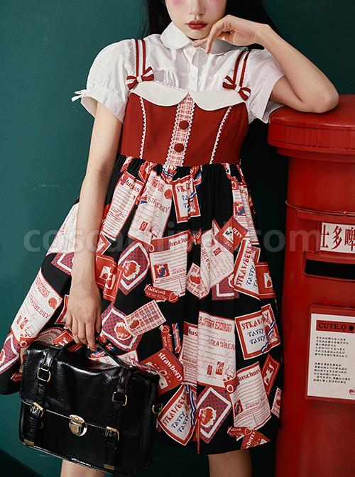 Strawberry-Daily-Series-JSK-Retro-Strawberry-Newspaper-Pattern-Element-Cute-Button-Decoration-Classic-Lolita-Slip-Dress-coscarnival-2036