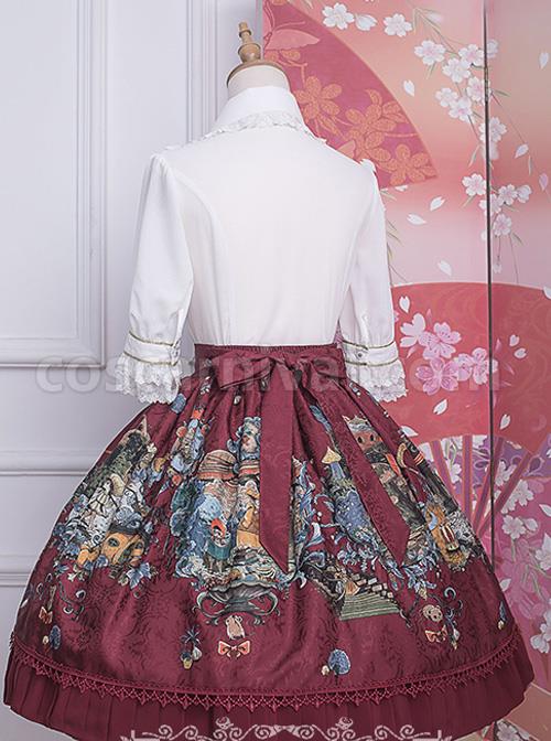 Strawberry Witch *The Fairytale Drama Of Chibor* Series Retro Slim Classic Lolita Short Sleeve Shirt