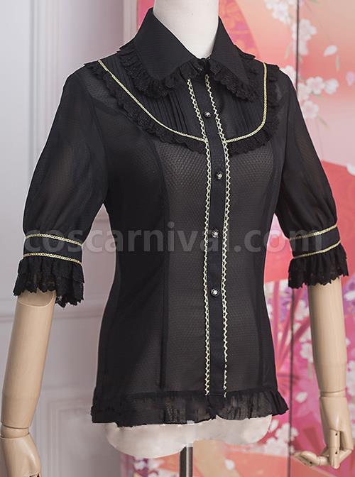 Strawberry Witch *The Fairytale Drama Of Chibor* Series Retro Slim Classic Lolita Short Sleeve Shirt coscarnival