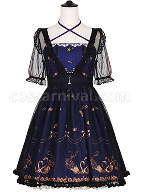 Swan-Crown-Bronzing-Sling-Dress-Classic-Lolita-JSK-And-Transparent-Tulle-Smock-coscarnival-3810