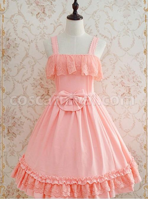 Tank-Straps-And-Lace-Trimmed-Neckline-Bowknot-Pink-Dress-coscarnival-592.jpg