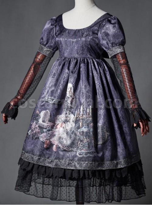The Broken Doll Dai purple yarn sleeve long sleeve Lolita OP coscarnival