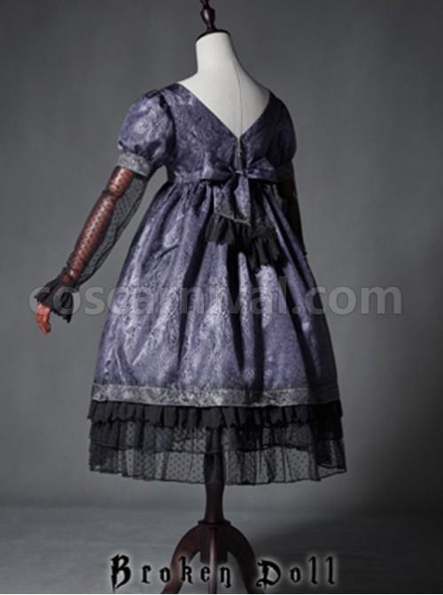 The Broken Doll Dai purple yarn sleeve long sleeve Lolita OP coscarnival