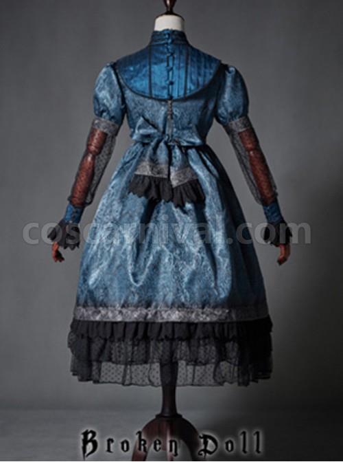 The Broken Doll Indigo Cuff Sleeve Lolita OP