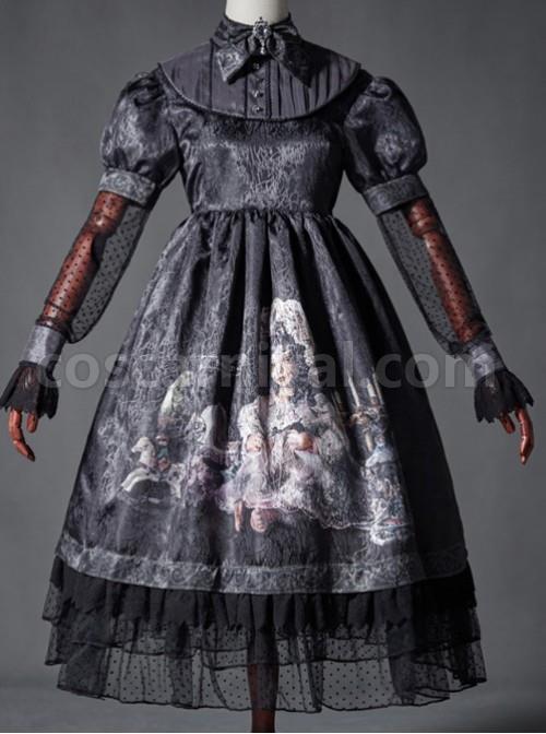 The Broken Doll duck blue yarn sleeve long sleeve Lolita OP coscarnival