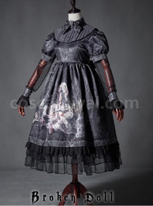 The Broken Doll duck blue yarn sleeve long sleeve Lolita OP coscarnival