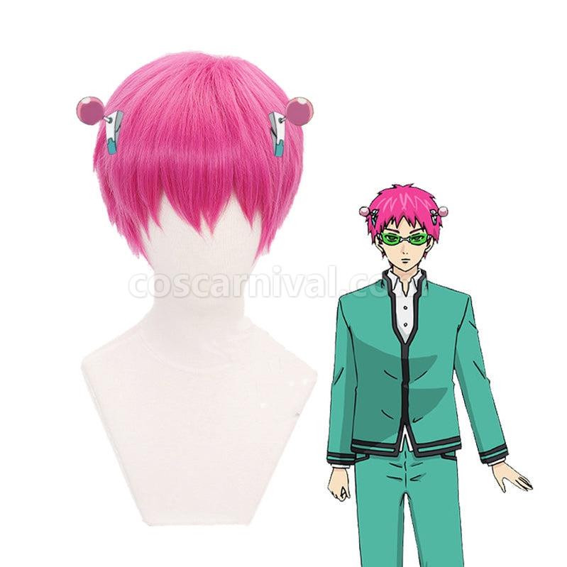 The Disastrous Life of Saiki K. Saiki Kusuo Short Pink Cosplay Wigs coscarnival011113403