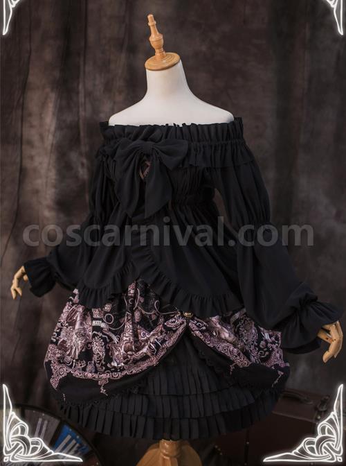 The Great Voyage- Puff Sleeve Elastic Neckline Lolita Shirt coscarnival