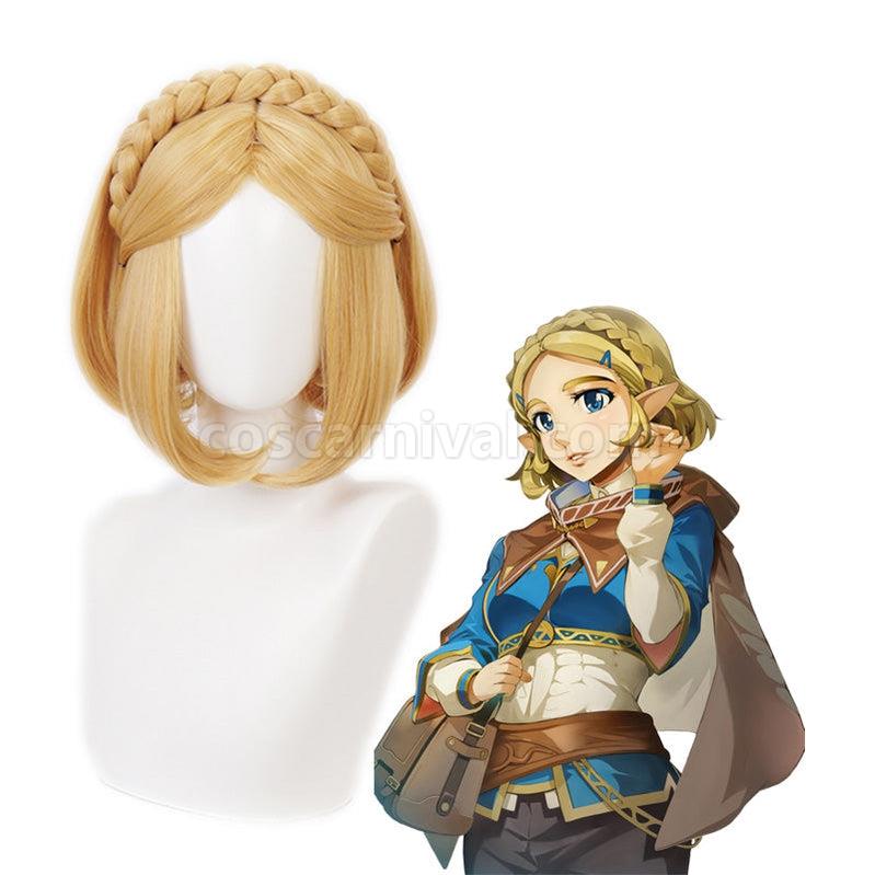 The Legend of Zelda Breath of the Wild Princess Zelda Short Blonde Cosplay Wigs coscarnival011116575