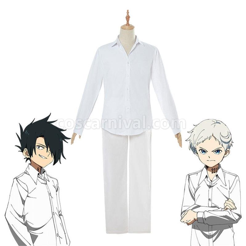 The Promised Neverland Ray and Norman White Shirt Suit Cosplay Costumes coscarnival011116394