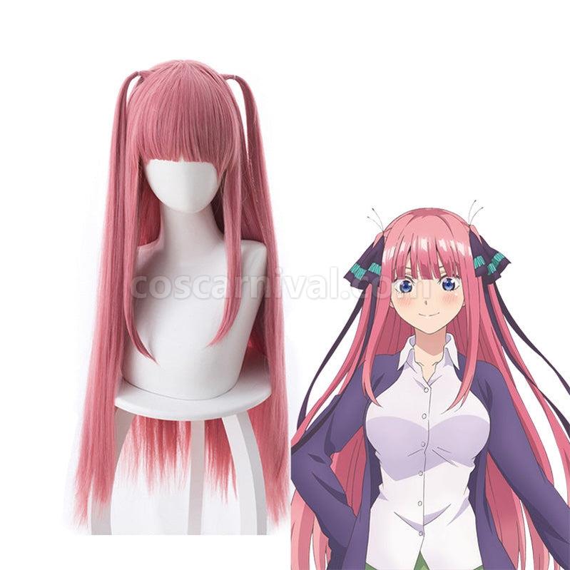 The Quintessential Quintuplets Nino Nakano Long Pink Cosplay Wigs coscarnival011114615