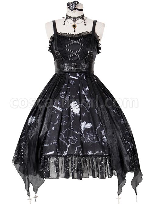 The Vampire Diaries Series JSK Darkness Gothic Lolita Sling Dress coscarnival