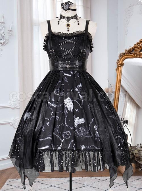 The Vampire Diaries Series JSK Darkness Gothic Lolita Sling Dress coscarnival