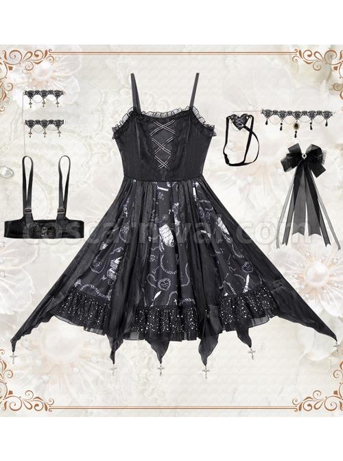 The Vampire Diaries Series JSK Darkness Gothic Lolita Sling Dress