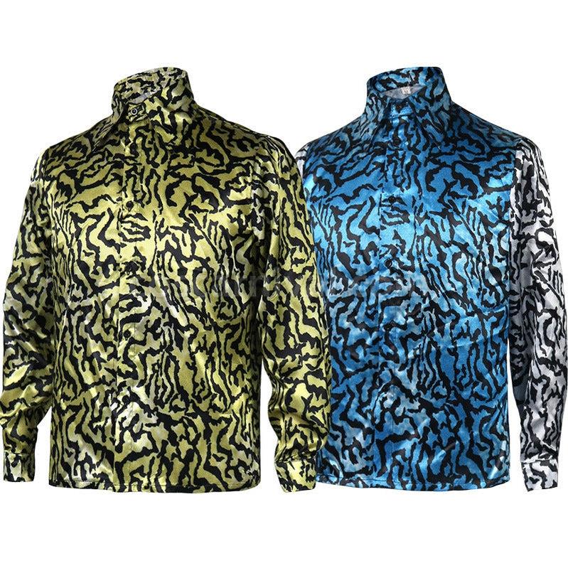 Tiger King Joe Exotic Shirt Yellow Blue Sequin Full Set Cosplay Costume coscarnival011114281