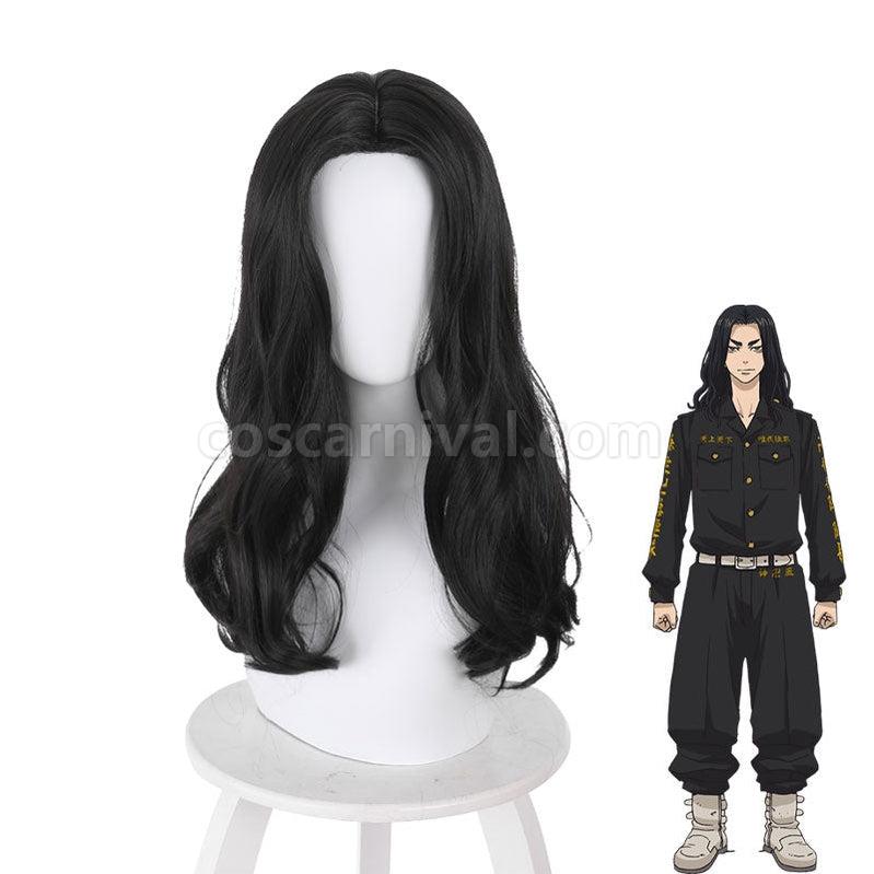 Tokyo Revengers Keisuke Baji Black Mid length Long Cosplay Wigs coscarnival011110986