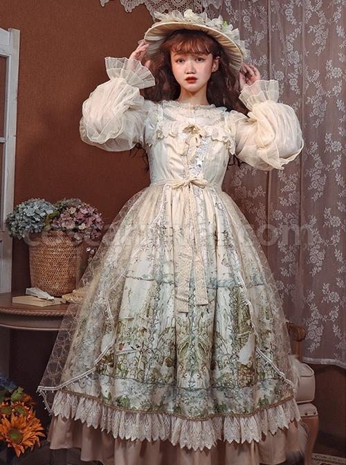 Twilight-Feast-Classic-Lolita-Elegant-Daily-Manor-Oil-Painting-Girl-JSK-Big-Bow-Lace-Pearl-Veil-Sling-Dress-Set-coscarnival-1941