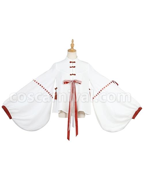 Ukiyo Series Chinese Style Exquisite Buckle Design Silk Bowknot Wide Sleeves Classic Lolita Shirt coscarnival