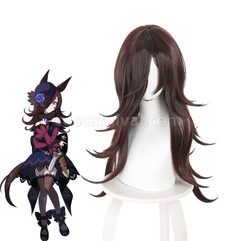 Uma Musume Pretty Derby Rice Shower Brown Long Cosplay Wigs coscarnival011111479
