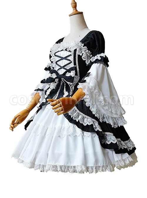 Vintage-Gorgeous-Black-White-Square-Neck-Lace-Lacing-Bowknot-Decoration-Sweet-Lolita-Short-Sleeve-Dress-coscarnival-1642.jpg