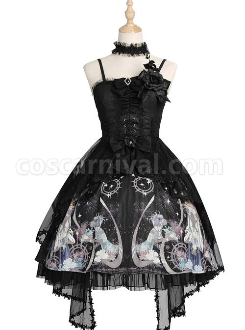 Virgin Flower Series JSK Gothic Lolita Light Hanayome Tea Party Sling Dress coscarnival