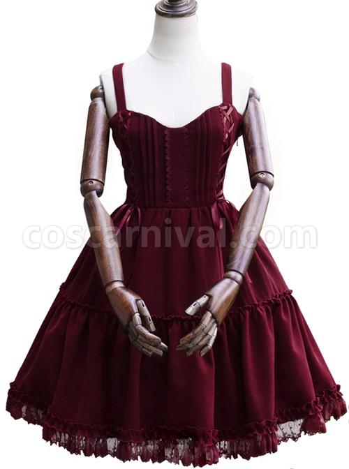 Waltz-Series-JSK-Wine-Red-Elegant-Classic-Lolita-Sling-Dress-coscarnival-589