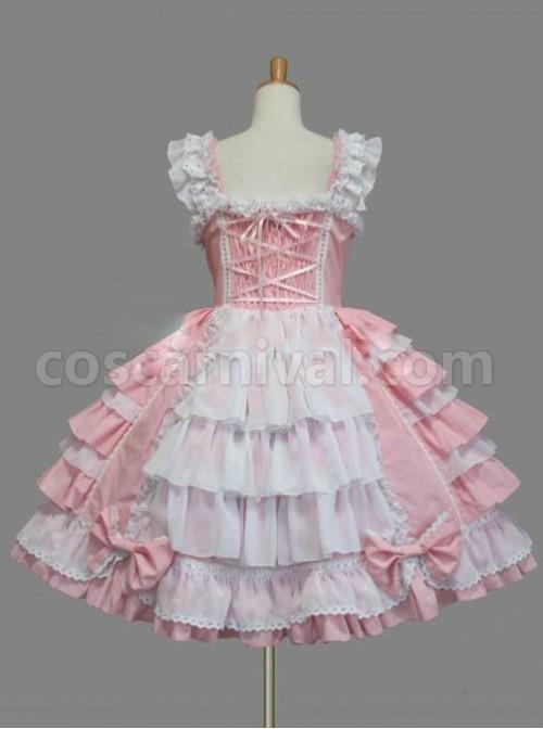 White-Lace-Pink-Bowknot-Sweet-Lolita-Sling-Dress-coscarnival-13.jpg