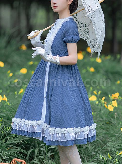 White-Lace-Ruffle-Hem-Blue-Elegant-OP-Classic-Lolita-Short-Sleeve-Dress-coscarnival-4084
