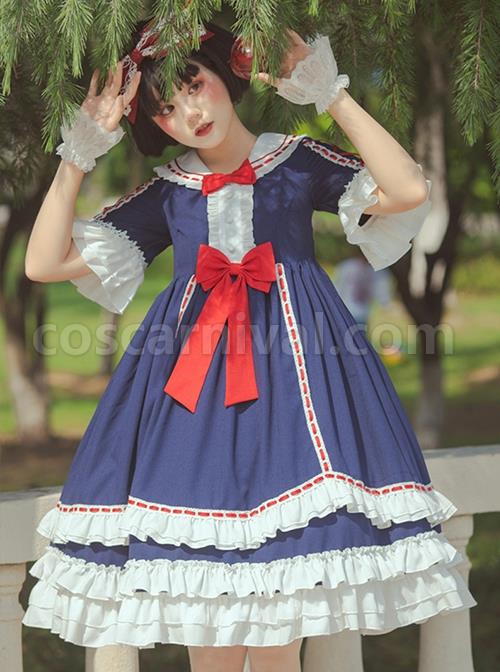White-Snow-Hime-Series-Blue-Gorgeous-Court-Navy-Collar-Ruffled-Red-Bow-Knot-Frenulum-Classic-Lolita-Short-Sleeve-Dress-coscarnival-484