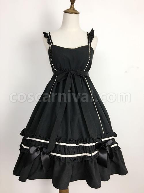 Wine-Red-Elegant-Bowknot-Classic-Lolita-Sling-Dress-coscarnival-1873
