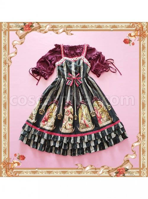 Wine Red Lovely Puff Sleeve Lolita Super Short Top coscarnival