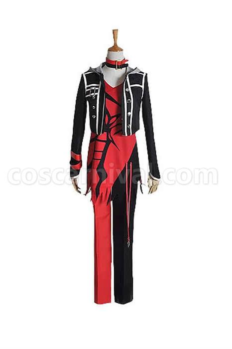 Amnesia Shin Black Mixed Red Suit Cosplay Costume