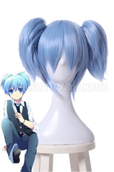 assassination classroom shiota nagisa blue fade white wig custom cosplays