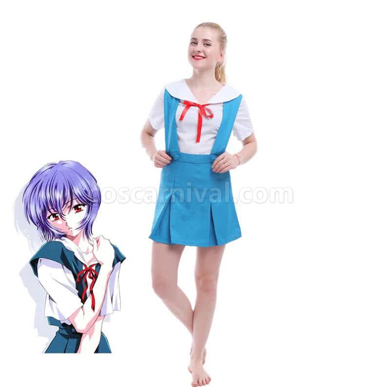 Asuka Soryu Langley EVA Lovely Uniform Dress Cosplay Costume coscarnival