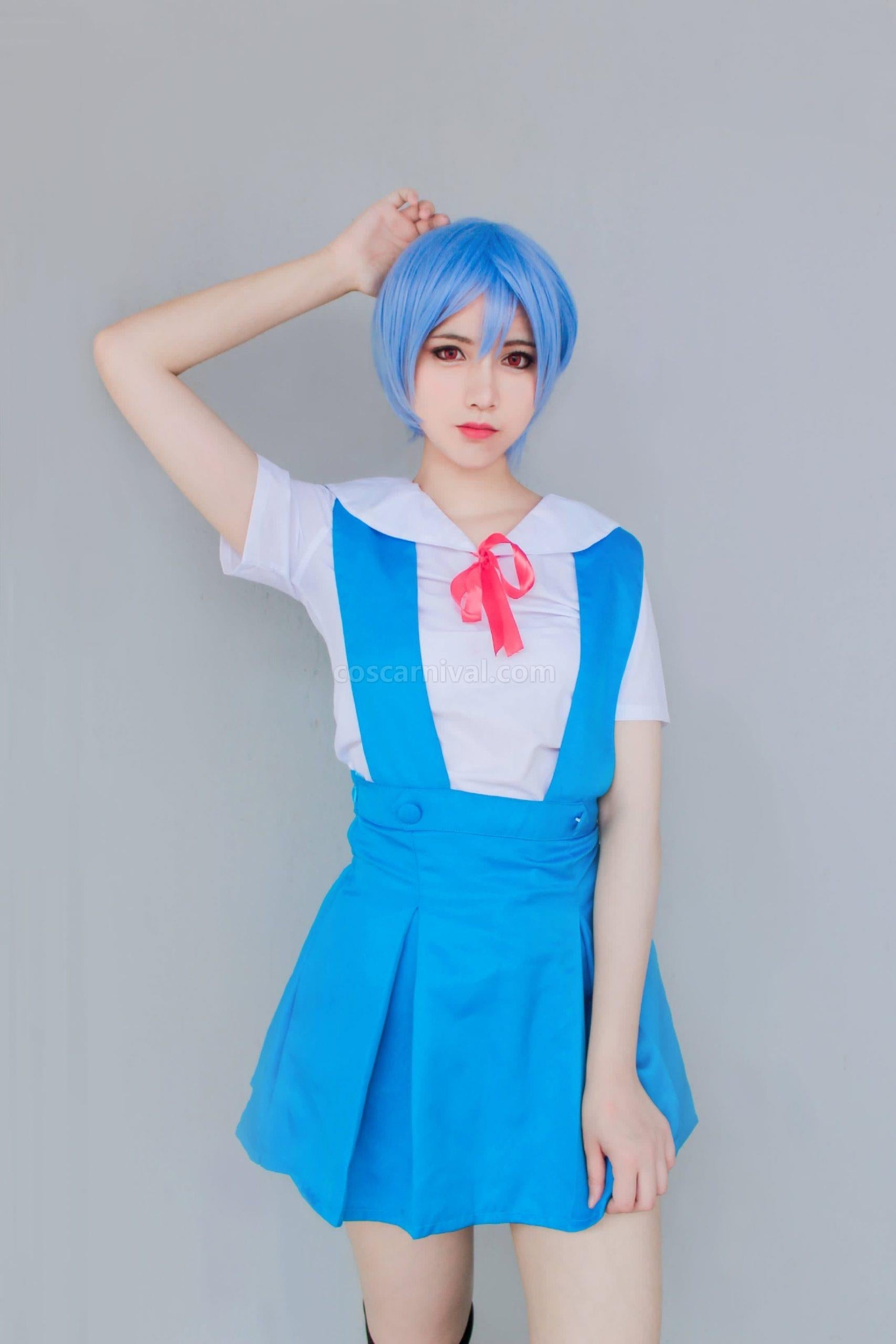 Asuka Soryu Langley EVA Lovely Uniform Dress Cosplay Costume coscarnival