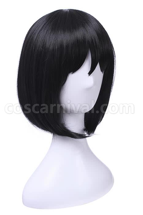 attack on titan mikasa 25cm short black wigs custom costumes
