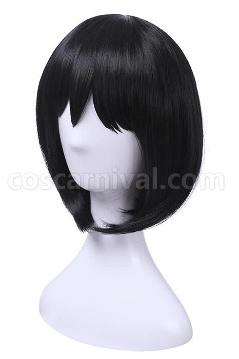 attack on titan mikasa 25cm short black wigs custom costumes
