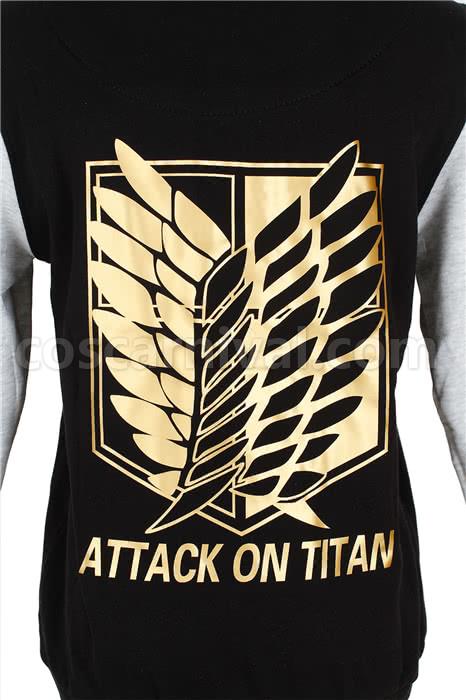 Titan Mikasa Ackerman 블랙 골든 코스프레 의상에 대한 공격